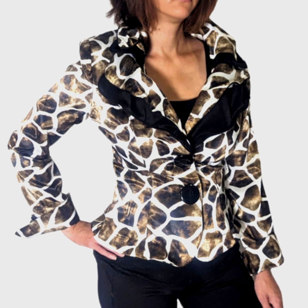 DESIGN TODAY'S Vintage Animal Print Jacket ~ EUC